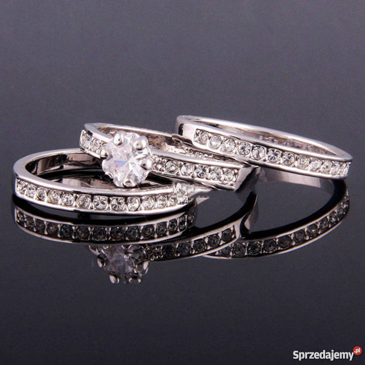 Trzy pierścionki w jednym Cyrkonie Katowice