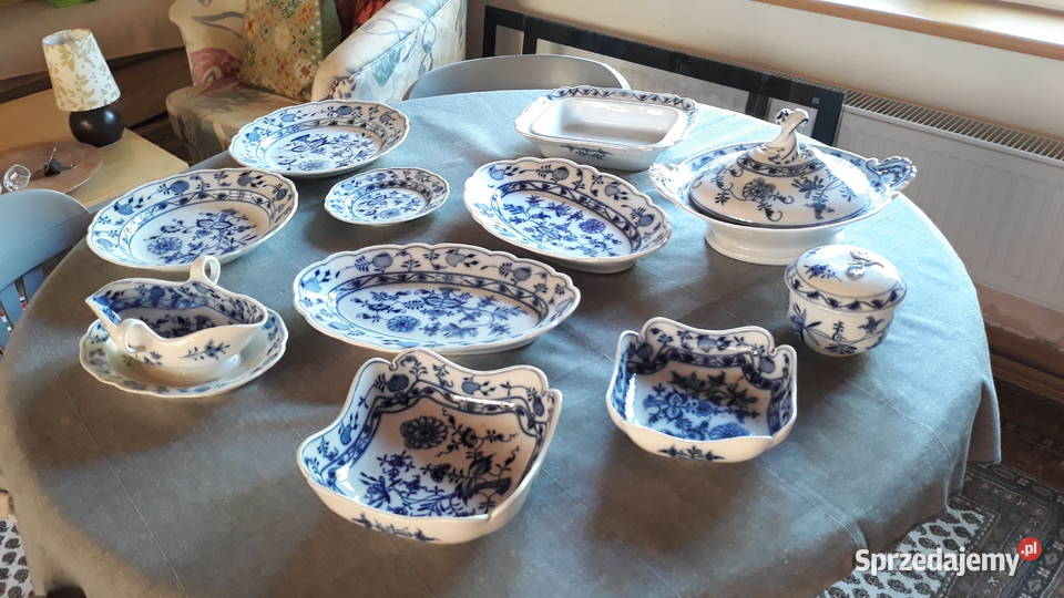 porcelana z Miśni z 1930 r wzór cebulowy Wrocław