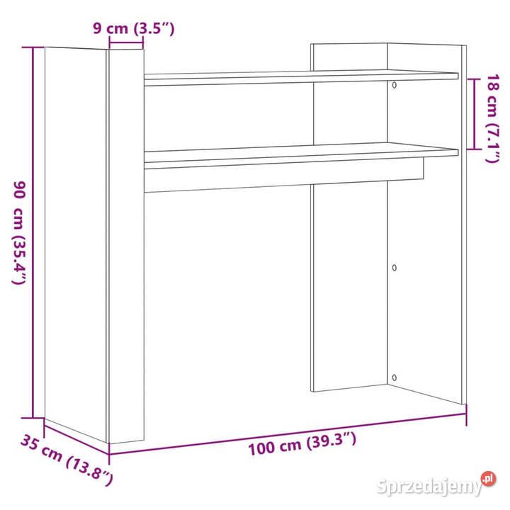 Stolik konsolowy przydymiony dąb 100x35x90 Warszawa