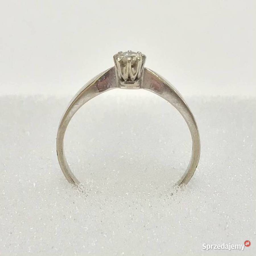 Złoty PIERŚCIONEK 585 14K DIAMENT 012ct APART złote Warszawa