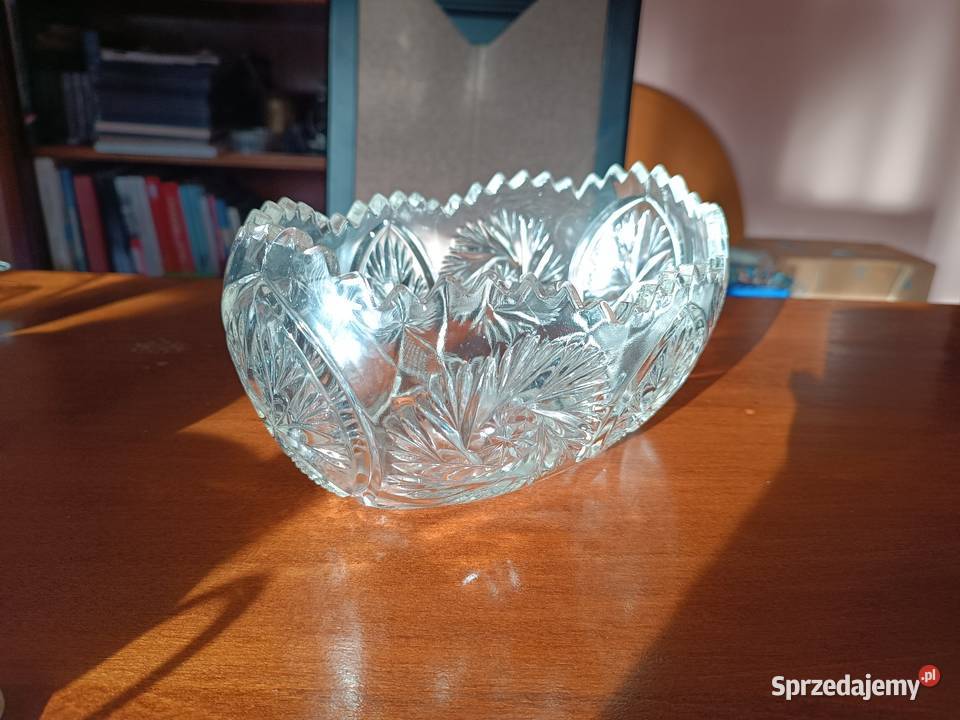 Szala owalna szkło prasowane kryształ VINTAGE