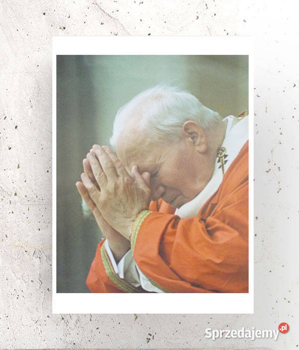 plakat z Janem Pawłem II modlący się papież wielokolorowy podlaskie