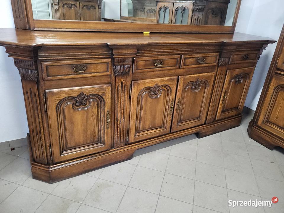 Unikatowy zestaw 100 dębowy komoda lustro Meble do salonu