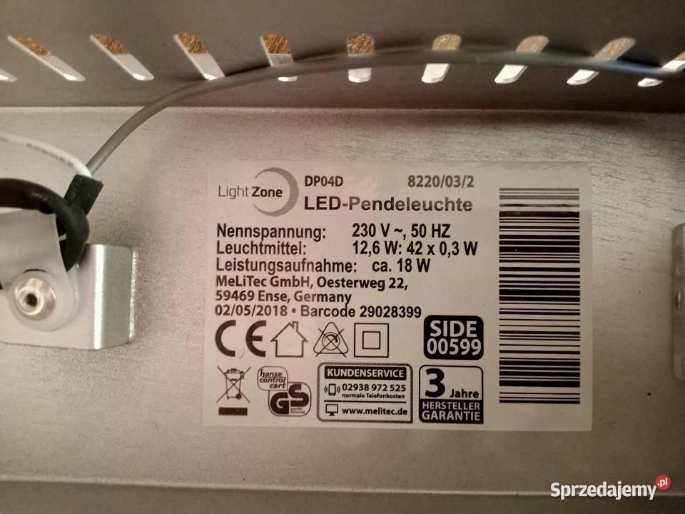 Elegancka długa lampa sufitowa ledowa MeLiTec