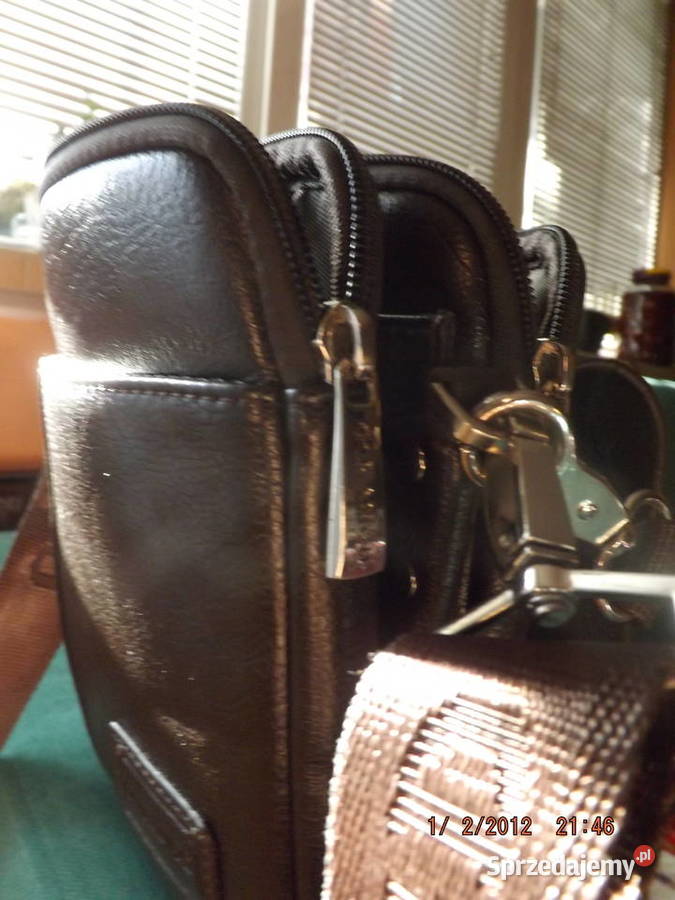 Torba listonoszkaf skórzana brązowanowa 16cm Moda i Styl Warszawa