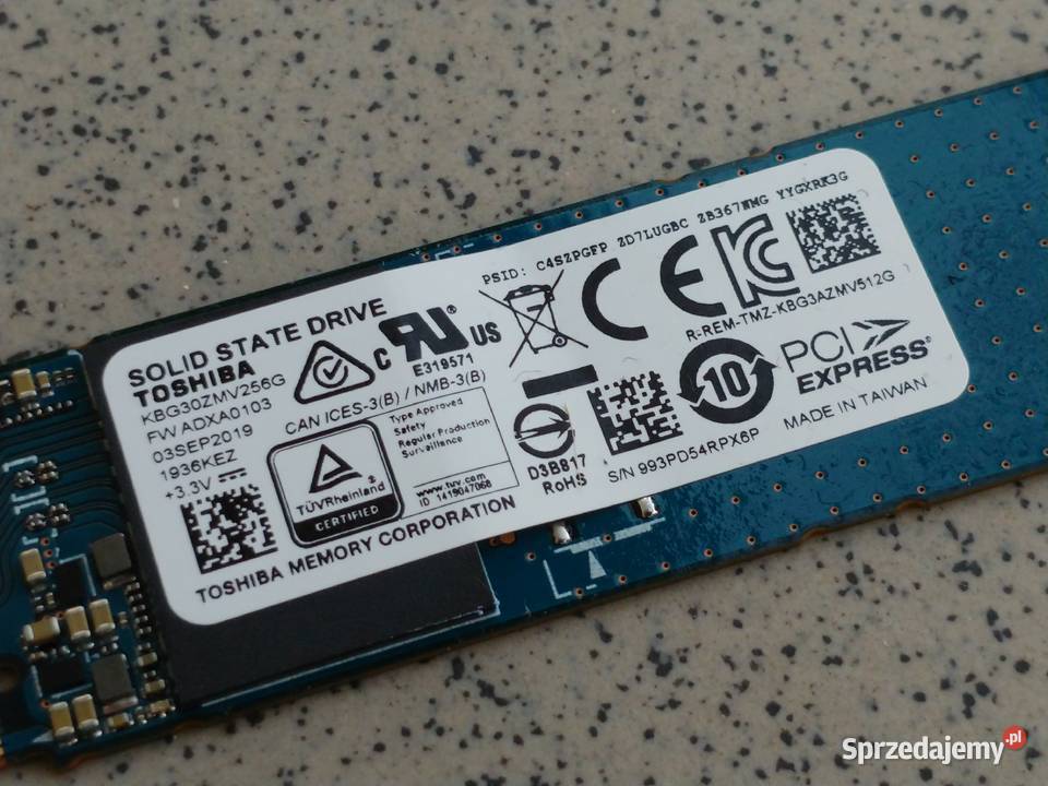 Dysk Toshiba KBG30ZMV256G SSD M2 2280 NVMe 256GB wewnętrzny Opole