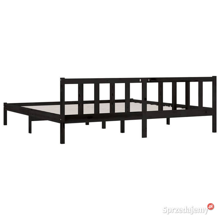 Rama łóżka czarna lite drewno sosnowe 200 x 200 Warszawa