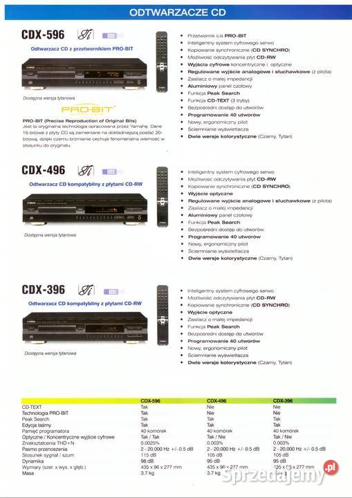 YAMAHA CDX596 DOSKONAŁE WYKONANIE SZEROKA SCENA Odtwarzacze CD i MD Wrocław