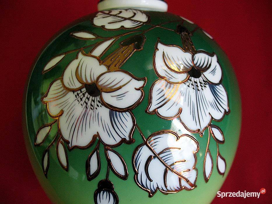 Wazon Ręcznie malowany złoty relief porcelana 14 mazowieckie