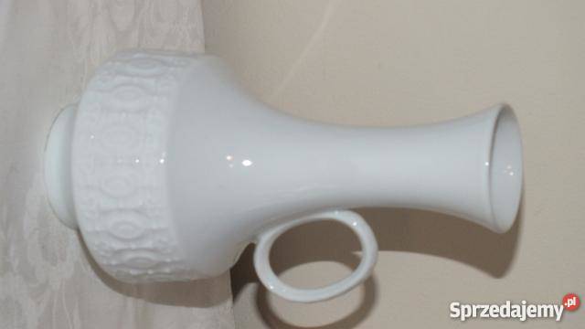Biały ręcznie robiony ceramiczny wazon Porcelana i szkło Inowrocław