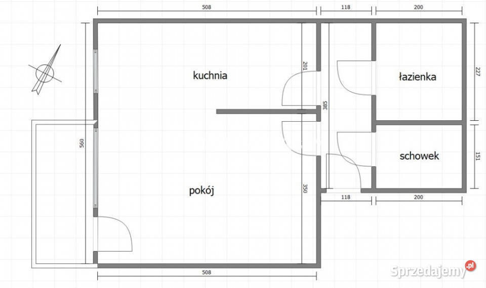 Mieszkanie 41m2 1pok Kraków