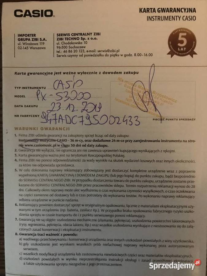 CASIO PXS3000 STOJAK Kraków
