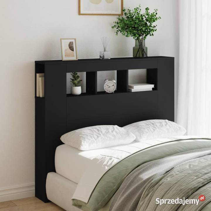 Wezgłowie łóżka z LED czarne 120x185x1035 Warszawa