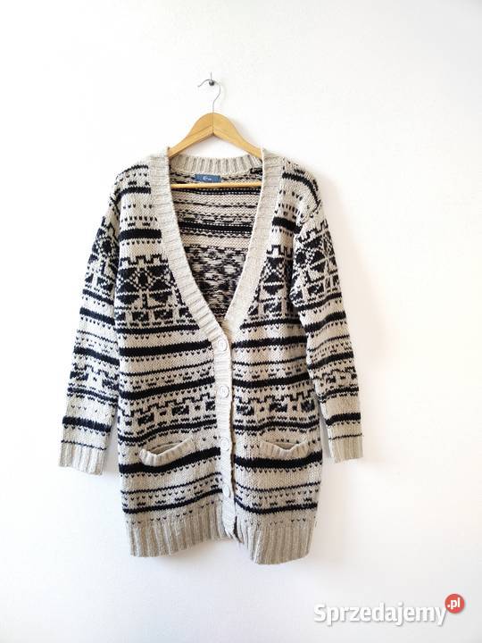 Sweter Kardigan Evie Vintage brązowy/beżowy podkarpackie Jasło