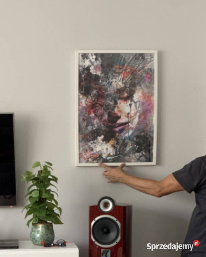 Nowoczesny obraz w minimalistycznej ramie 120 biały