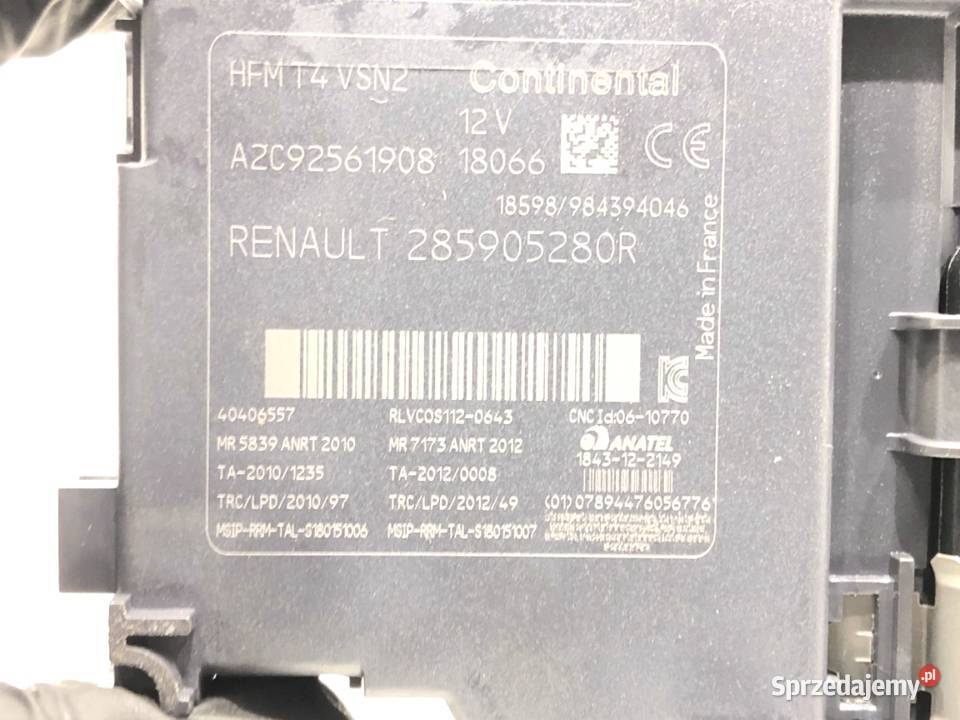 STACYJKA RENAULT CAPTUR I 285905280R 15 110