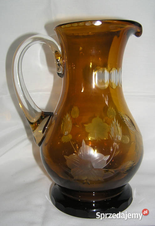 dzbanek kryształowy lazurowany vintageD Bartków