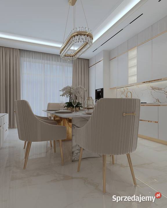 Krzesło glamour beżowe złote tapicerowane 65cm