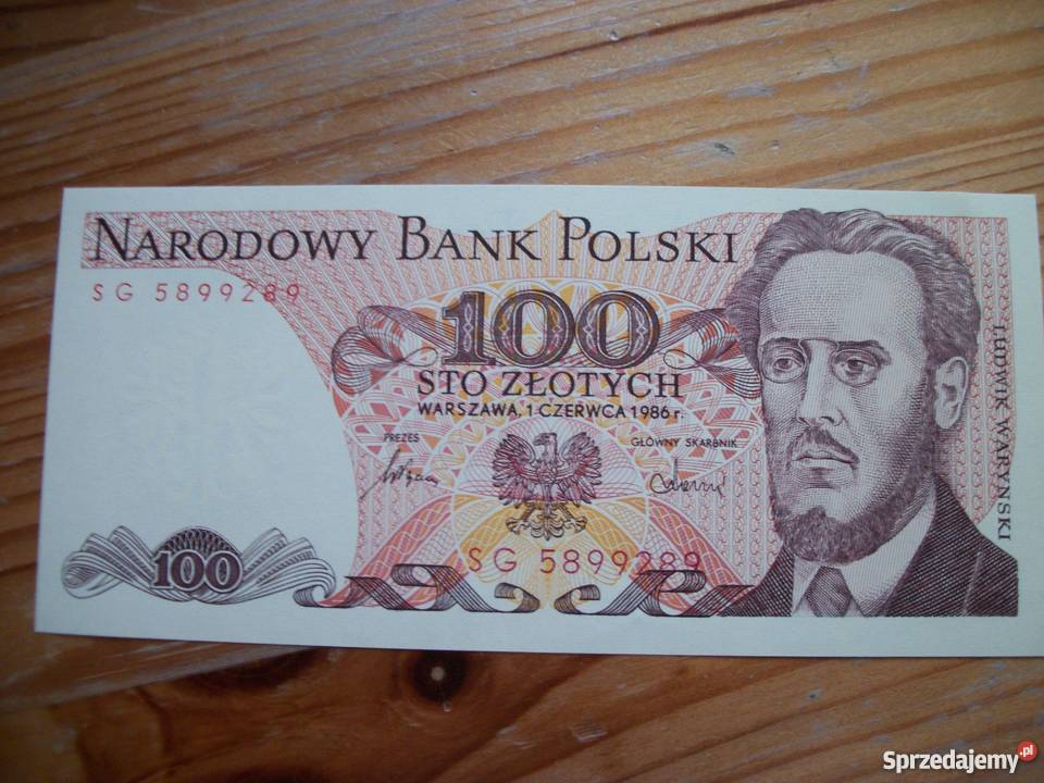 banknot 100 zł z 1986roku