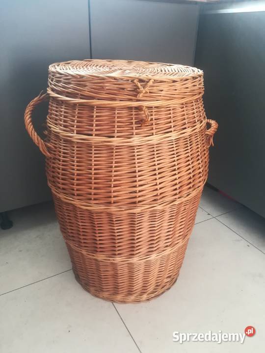 Kosz wiklinowy z pokrywą duży Kąty Wrocławskie