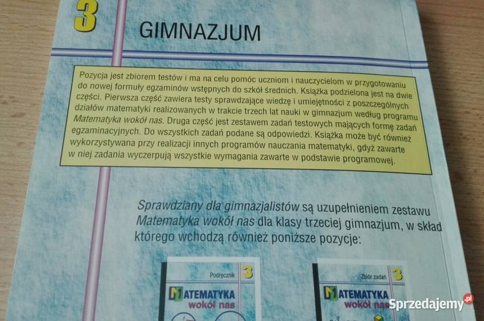 Matematyka wokół nas sprawdziany gimnazjum 3 sprzedam