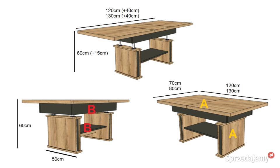 Ławostół L16 RAMA podnoszony rozkładany do 170 130cm Łódź sprzedam