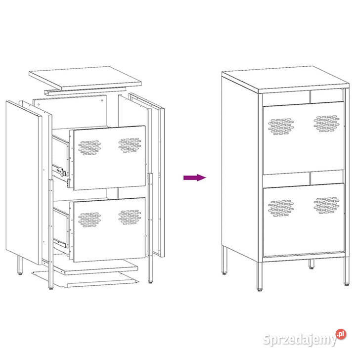 Szafka różowa 35x39x735 stal walcowana na zimno sprzedam