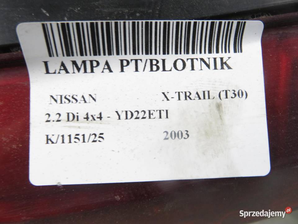LAMPA PRAWA TYLNA NISSAN XTRAIL T30 Lampy tylne sprzedam
