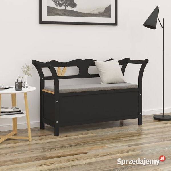 vidaXL Ławka czarna 107x45x755 lite drewno