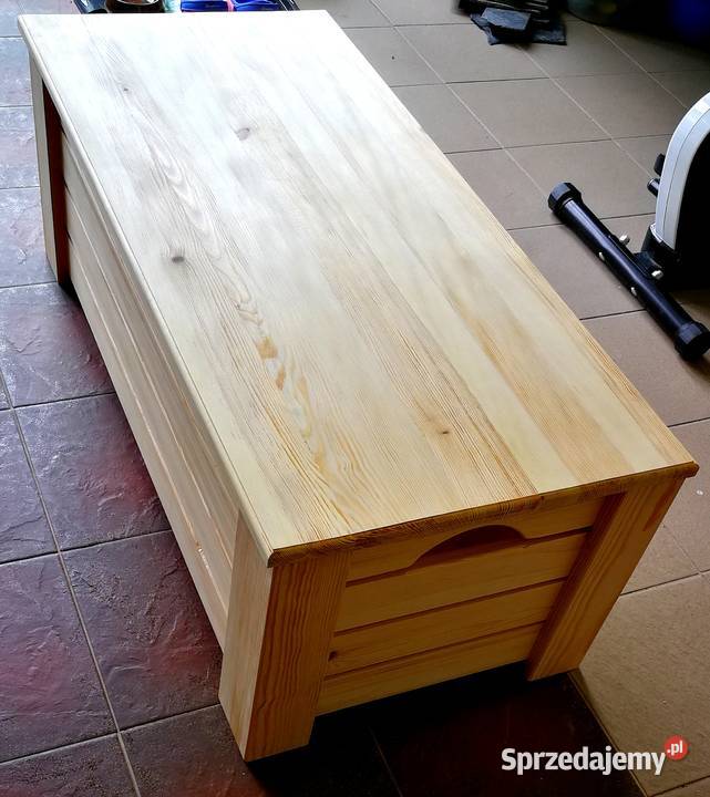 Skrzynia drewniana stolik kawowy pufa siedzisko Radków