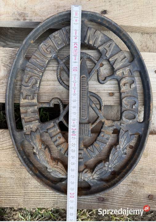 SINGER DUŻY EMBLEMAT STARA MASZYNA DO SZYCIA Bielawa