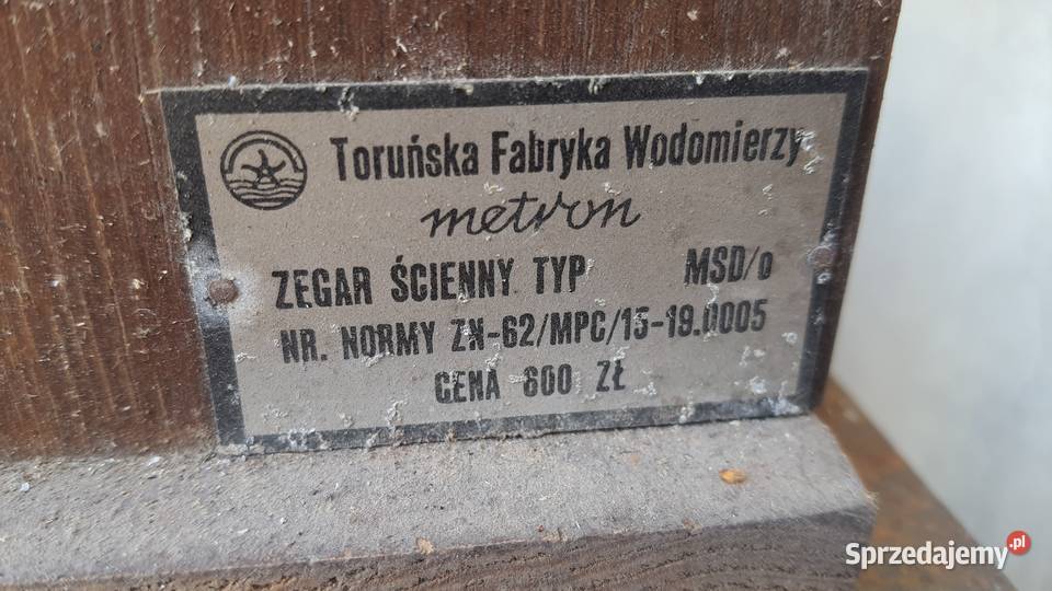 Zegar Metron MSD PRL nakręcany do renowacji ścienny Lublin sprzedam