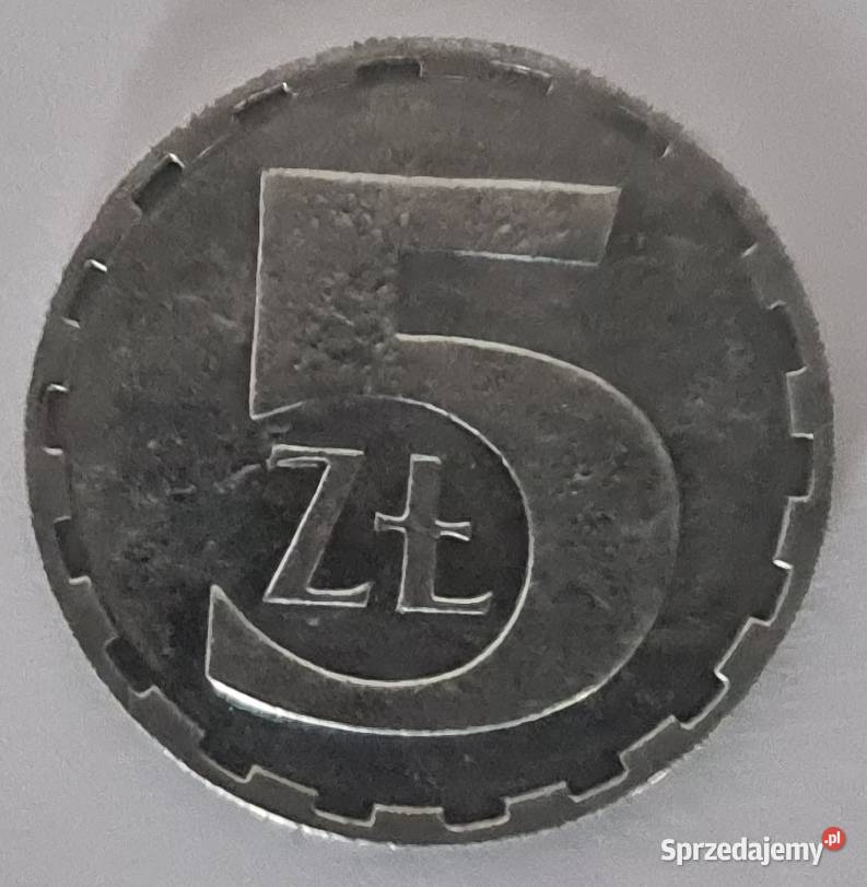 Moneta 5 złotych PLZ z PRL-u Polska