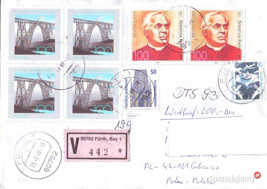 Koper z koresp filat RFN Polska 1998 Gliwice