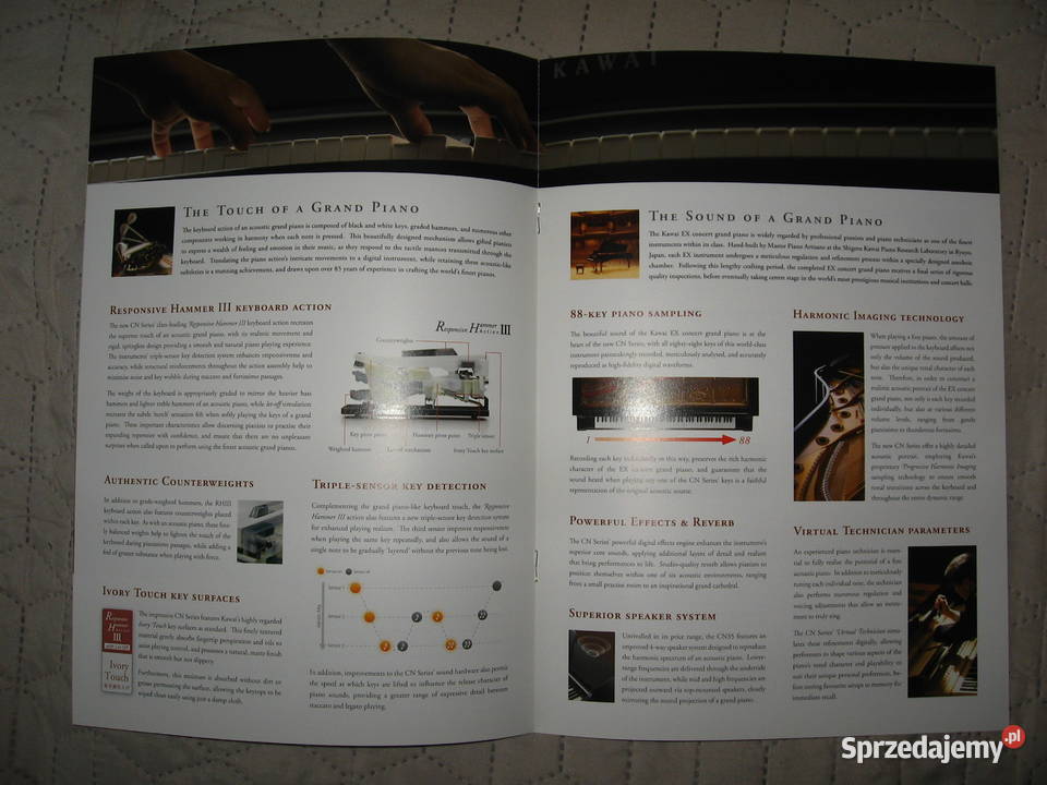 KAWAI Digital Piano CN3525 brochure broszura Kępice