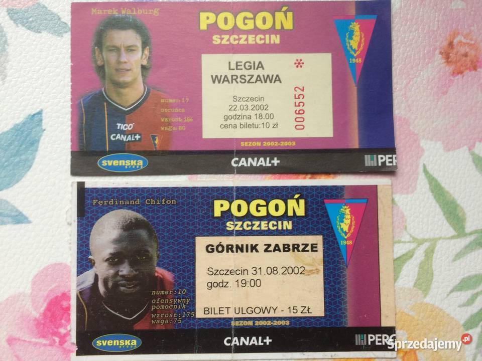 1167 Bilety Pogoni Szczecin 2002 R
