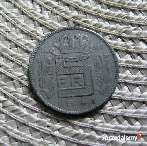 Belgia 5 Franków 1941r Cynk Kalisz