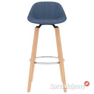 Krzesła barowe 2 niebieskie tapicerowane Warszawa