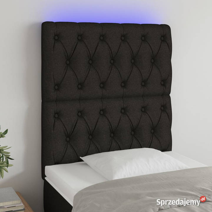 Zagłówek do łóżka z LED czarny 80x7x118128 Ramy i stelaże Warszawa