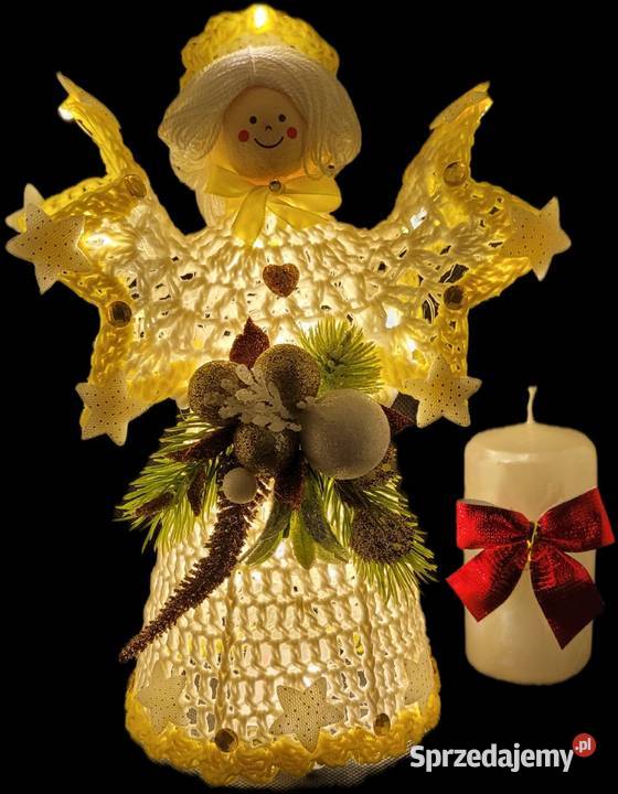 Świąteczny Anioł 26 podświetlany ręcznie