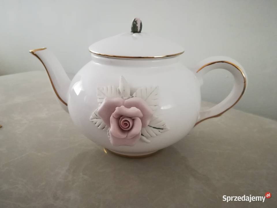 Czajnik ceramiczny z różą Teleflora gift Dom i Ogród Łódź sprzedam