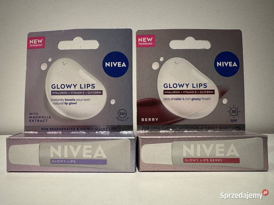 Zestaw 2 balsamów do ust Nivea Glowy Lips Unisex Poznań sprzedam