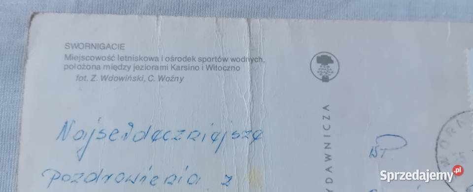 Pocztówka Swornigacie ośrodek sportów wodnych Koźminek sprzedam