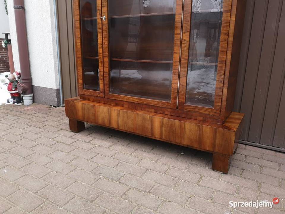 Witryna Biblioteka ARTDECO Orzech Zgrabna Stara wielkopolskie Swarzędz sprzedam
