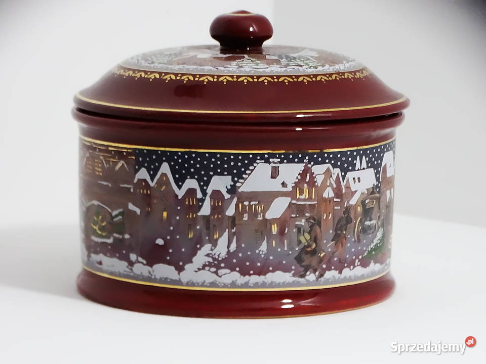 Dekoracyjny pojemnik świąteczny z pokrywką lubelskie Biłgoraj