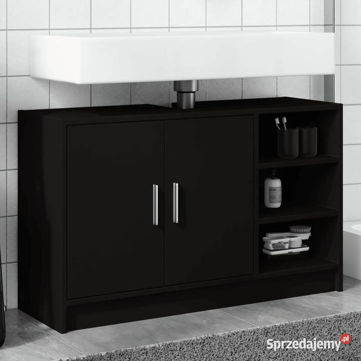 Szafka pod umywalkę czarna 90x29x55 WM848123 Warszawa