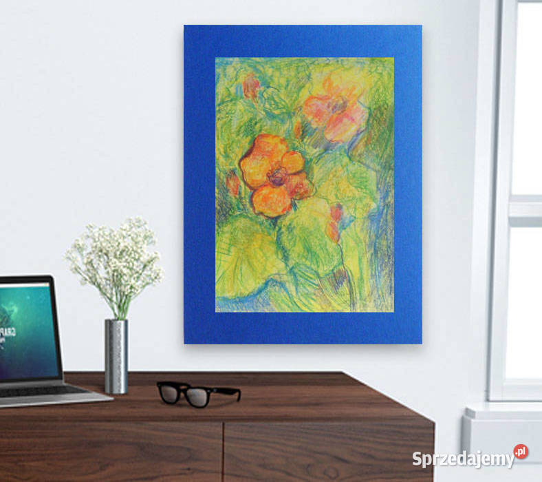 kolorowy obrazek z kwiatamiłąka obrazekszkic