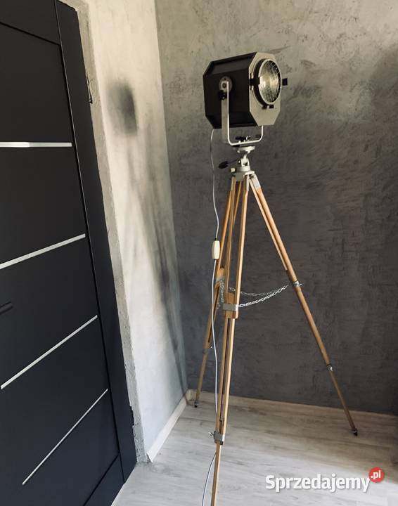 Stara lampa podłogowa teatralna lata 6080 PRL Poznań