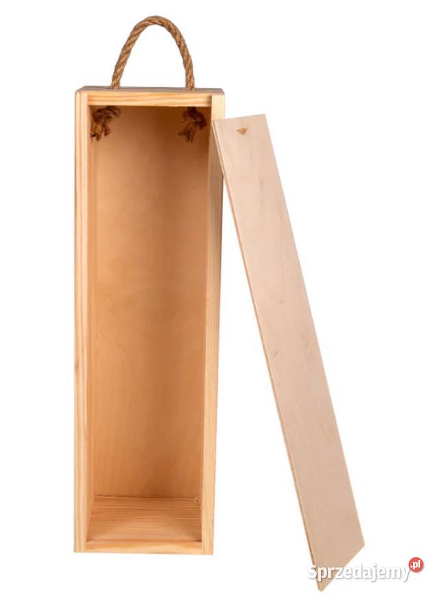 Drewniane pudełko z grawerem zasuwane na alkohol Słupca