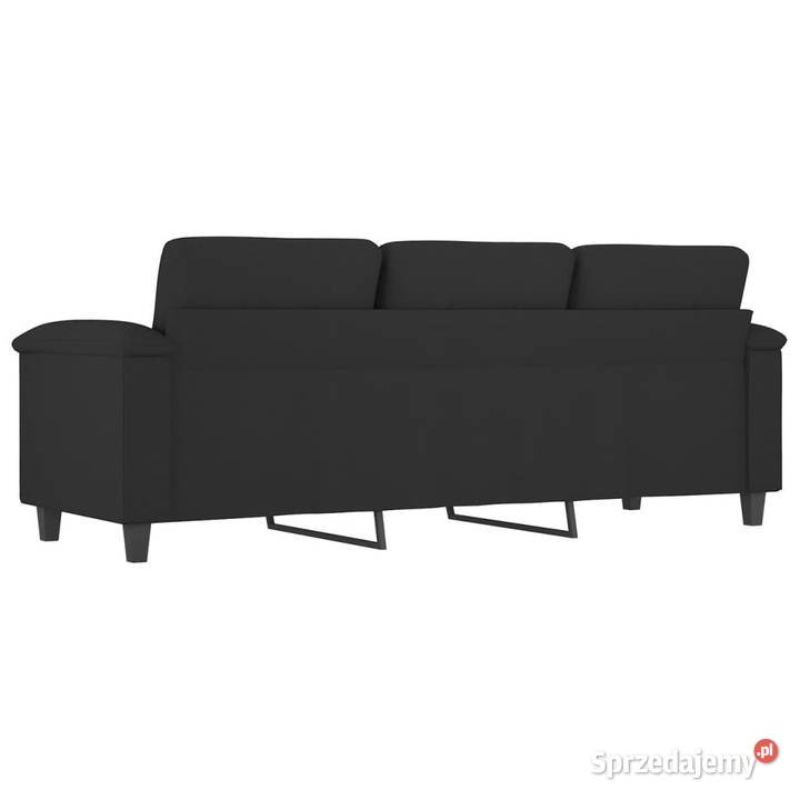 3osobowa sofa czarny 180 tapicerowana mikrofibrą Sofy i kanapy Warszawa